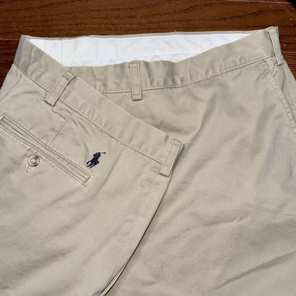 Polo Ralph Lauren Pants Mens 52x30 Khaki Tan Chino Pony Cotton Big Grand 52B